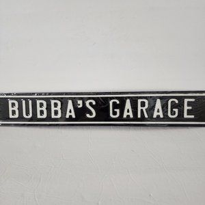 Man Cave Metal Tin Sign Wall Garage Wall Decor Bubba's Garage Size 20 X 3 NWT